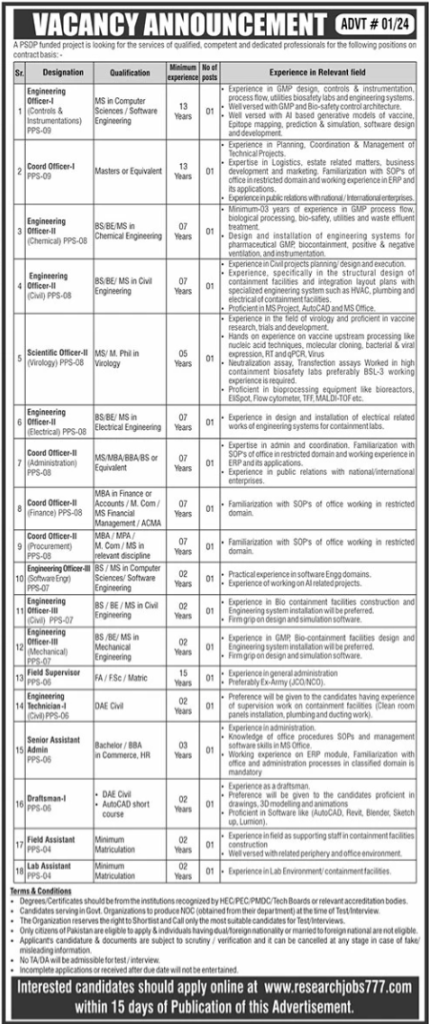 Jobs in Islamabad 2024 - Government Jobs - Engineering Jobs