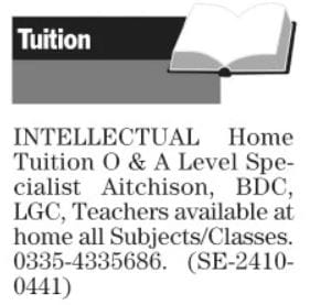 Teaching jobs in Lahore