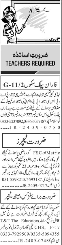 Teaching jobs in Islamabad