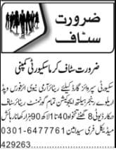 Security guard jobs Lahore